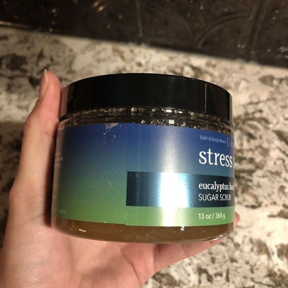 Bath Body Works Stress Relief Eucalyptus Basil 13 oz Sugar Scrub New BBW - Picture 5 of 10